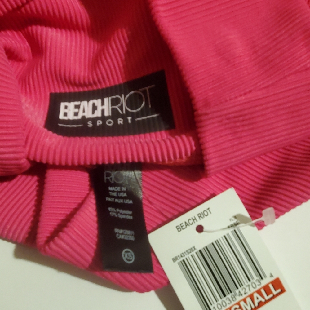 Beach Riot Hot Pink High Rise Ribbed Ayla Legging XS - Picture 7 of 10